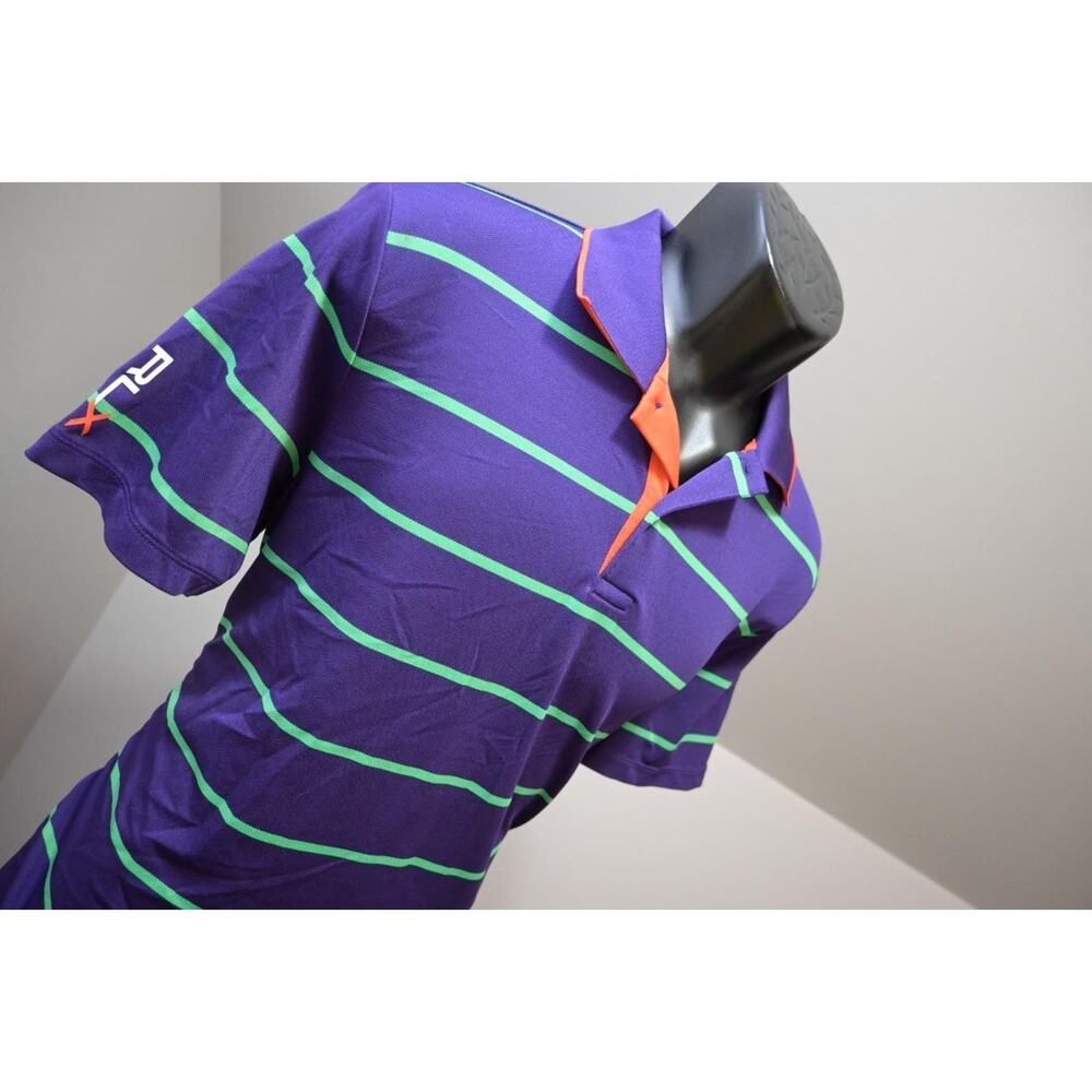 RLX Ralph Lauren‎ Golf Polo Striped Dry Fitting Golf Shirt Mens Size Large